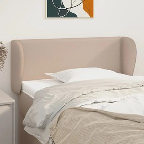 Cabeceira cama abas couro artificial 93x23x78/88 cm cappuccino