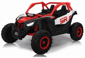 Carro elétrico para Crianças 24V 4x4 2 Lugares Buggy SR SUPER 66 Rodas de espuma EVA, Assento Couro Vermelho