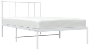 Estrutura de cama com cabeceira 100x200 cm metal branco