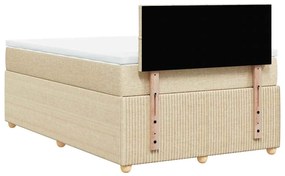 Cama boxspring com colchão 120x190 cm tecido cor creme
