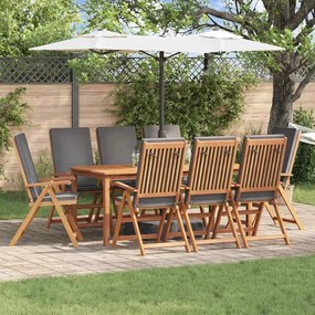 vidaXL Cadeira de Jardim com almofada 8 pcs Castanho 57 x 71.5 x 104cm