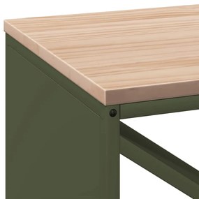 Suporte para lenha com tampo de madeira 100,5x35,5x40 cm