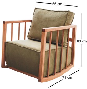 Cadeira Wing Sallanan – Khaki – 65x80x71 cm