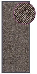 vidaXL Tapete de entrada tufado 60x150 cm castanho-escuro