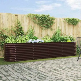Canteiro Elevado de Jardim Marrom vidaXL 400x80x81 cm em Aço Galvaniza