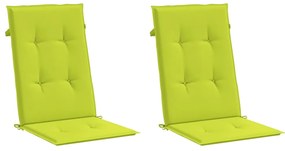 Almofadões cadeiras altas de jardim 2pcs tecido verde brilhante