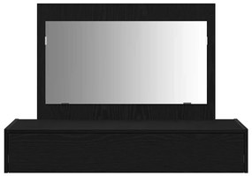 Mesa de Maquiagem de Parede em Carvalho Preto, 100x40x70 cm