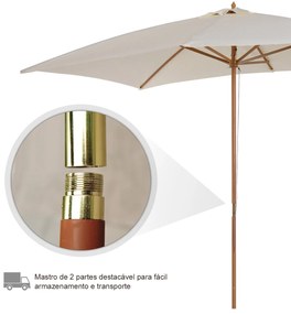 Chapéu de Sol de Jardim com Sistema de Polia Teto Ventilado e Mastro d
