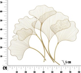 PAINEL DE FERRO 3D GLAM LEAF CM 79X5X68 DOURADO