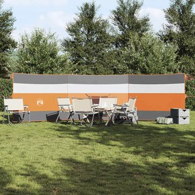 Corta-vento de campismo 508x130 cm impermeável cinza/laranja