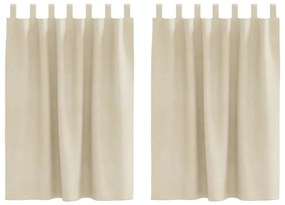 Cortinas Blackout vidaXL com Lacos de Suspensão 2 pcs Veludo Creme