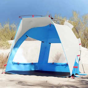 Tenda praia 2 pessoas libertação rápida impermeável azul ciano