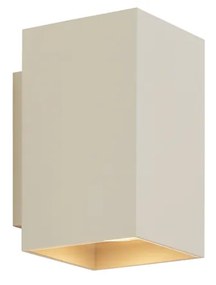 Candeeiro de Parede Moderno Bege GU10 50mm Quadrado 2 Luzes - Sandy