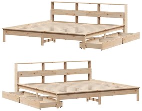 Cama com estante sem colchão 180x200 cm pinho maciço