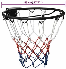 Cesto de basquetebol 45 cm aço preto