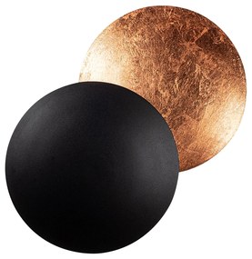 Candeeiro de Parede Yosma - Preto e Cobre - 25x25x16cm