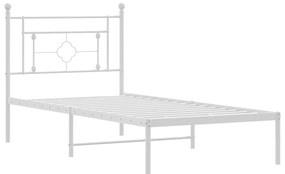 Estrutura de cama com cabeceira 90x200 cm metal branco