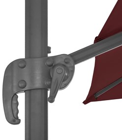 Guarda-sol jardim cantilever c/ poste alumínio 400x300 cm bordô