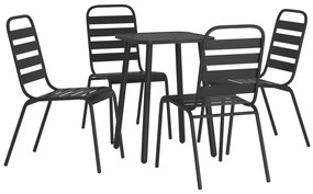 5 pcs conjunto de jantar para jardim aço antracite