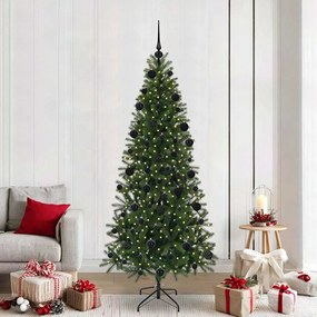 vidaXL Árvore de Natal Artificial com 300 LEDs Verde 210 cm PE e PVC