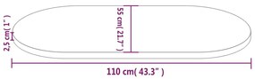 Tampo de mesa oval 110x55x2,5 cm madeira de pinho maciça