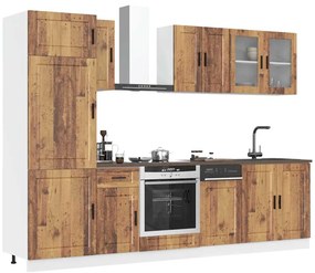 vidaXL 8 peças armário de cozinha conjunto Kalmar madeira velha