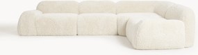 Sofá de canto modular em teddy Wolke (4 lugares)
