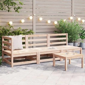 vidaXL 3 pcs conjunto lounge de jardim pinho maciço