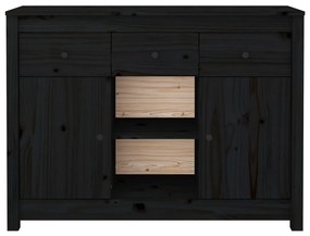 Aparador100x35x74,5 cm madeira de pinho maciça preto