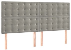Estrutura de cama sem colchão 200x200 cm veludo cinzento-claro