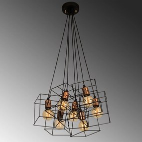 Chandelier Fellini – Preto e Cobre – 40 x 60 cm