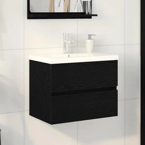vidaXL Armário de Pia Montado na parede Carvalho preto 60 x 39 x 62 cm