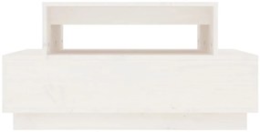 Mesa de centro 80x55x40,5 cm madeira de pinho maciça branco