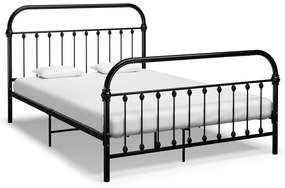 284501 vidaXL Estrutura de cama em metal 140x200 cm preto