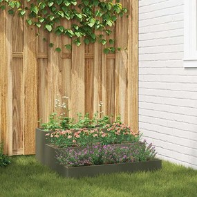 vidaXL Vaso de Jardim 3 Andares 90x90x35 cm Verde Oliva Aço