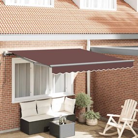 vidaXL Toldo retrátil automático 300x250 cm castanho