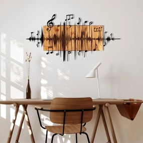 Acessório Decorativo de Parede Efsa – Preto e Nogueira – 90 x 47 cm
