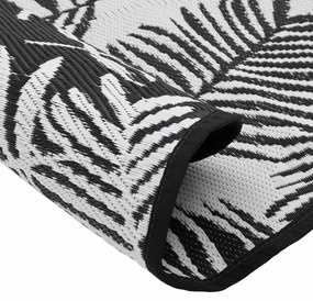 Tapete de exterior Ø160 cm ARAKIL PP branco e preto