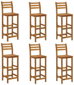 7 pcs Conjunto de bar para jardim madeira de acácia maciça