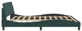 Estrutura de cama sem colchão 200x200 cm veludo verde-escuro
