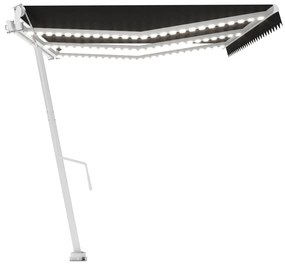 Toldo automático com LED e sensor de vento 600x350 cm antracite