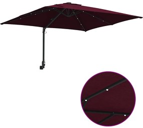 Guarda-sol de Jardim Vermelho bordô 248.5 x 247.5 x 160 cm
