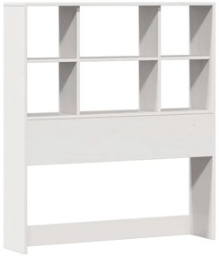 Cama com estante sem colchão 90x190 cm pinho maciço branco