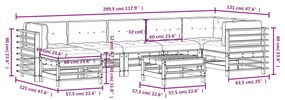 8 pcs conjunto lounge de jardim c/ almofadões pinho impregnado