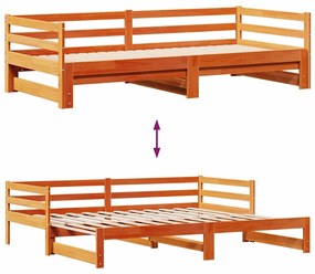 Sofá-cama com gavetão e gavetas 80x200 cm madeira de pinho