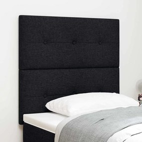 Cabeceira Button Tufted Preta 90 cm em Tecido