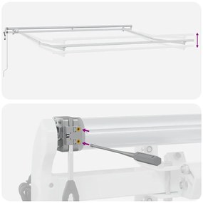 Toldo Retrátil Listras Laranja / Cinza / Azul 350 x 250 cm