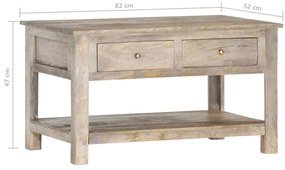 Mesa de centro 82x52x47 cm madeira de mangueira maciça