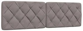 Cama sem colchão 160x200 cm tecido castanho-acinzentado