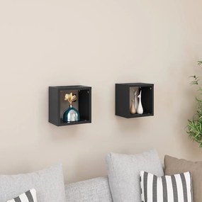 vidaXL Prateleiras de parede em forma de cubo 2pcs 22x15x22cm cinzento